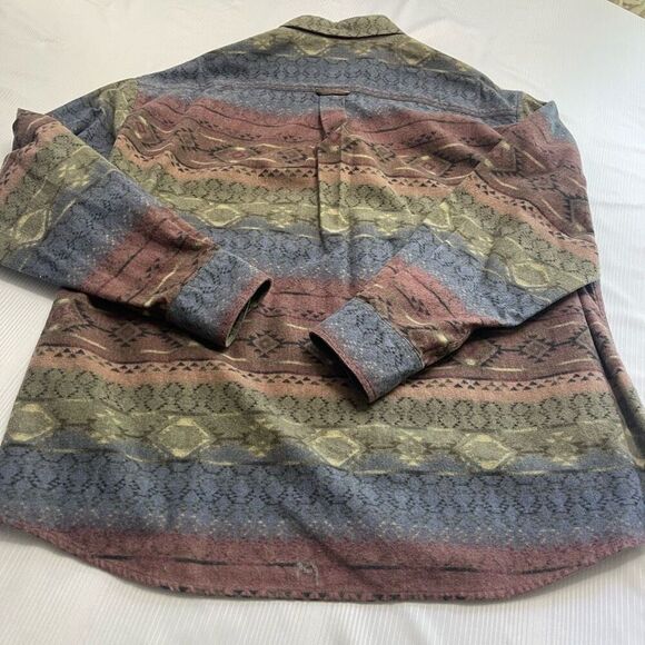 Cabela’s Shirt Mens XL Flannel Aztec Button Up Heavyweight Long Sleeve Chamois - Picture 5 of 6